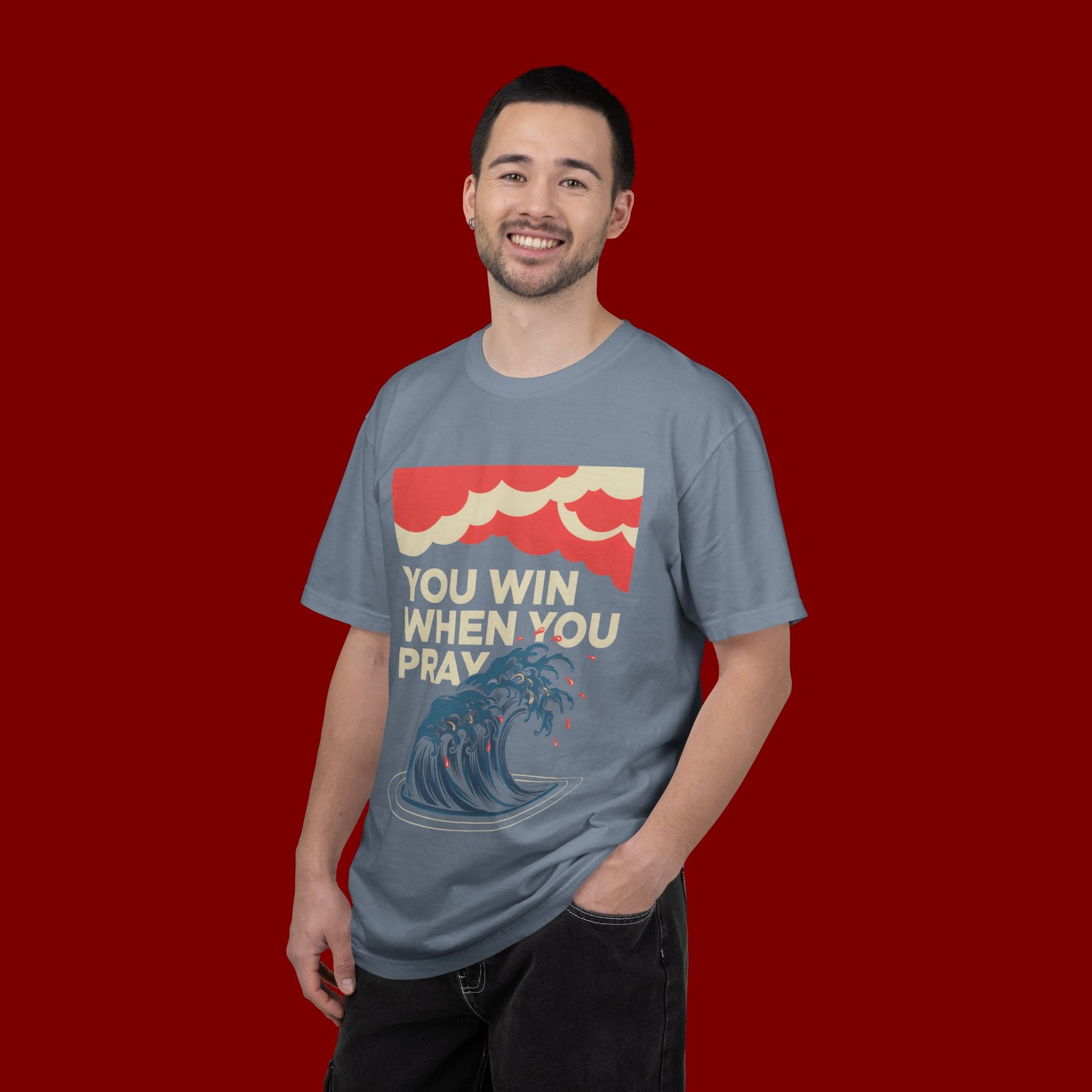 You Win When You Pray T-Shirt — Vintage Wave Faith Tee