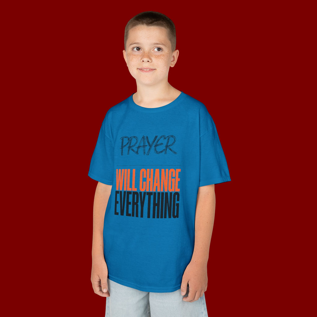 Kids T‑Shirt — "Prayer Will Change Everything" Inspirational Faith Tee