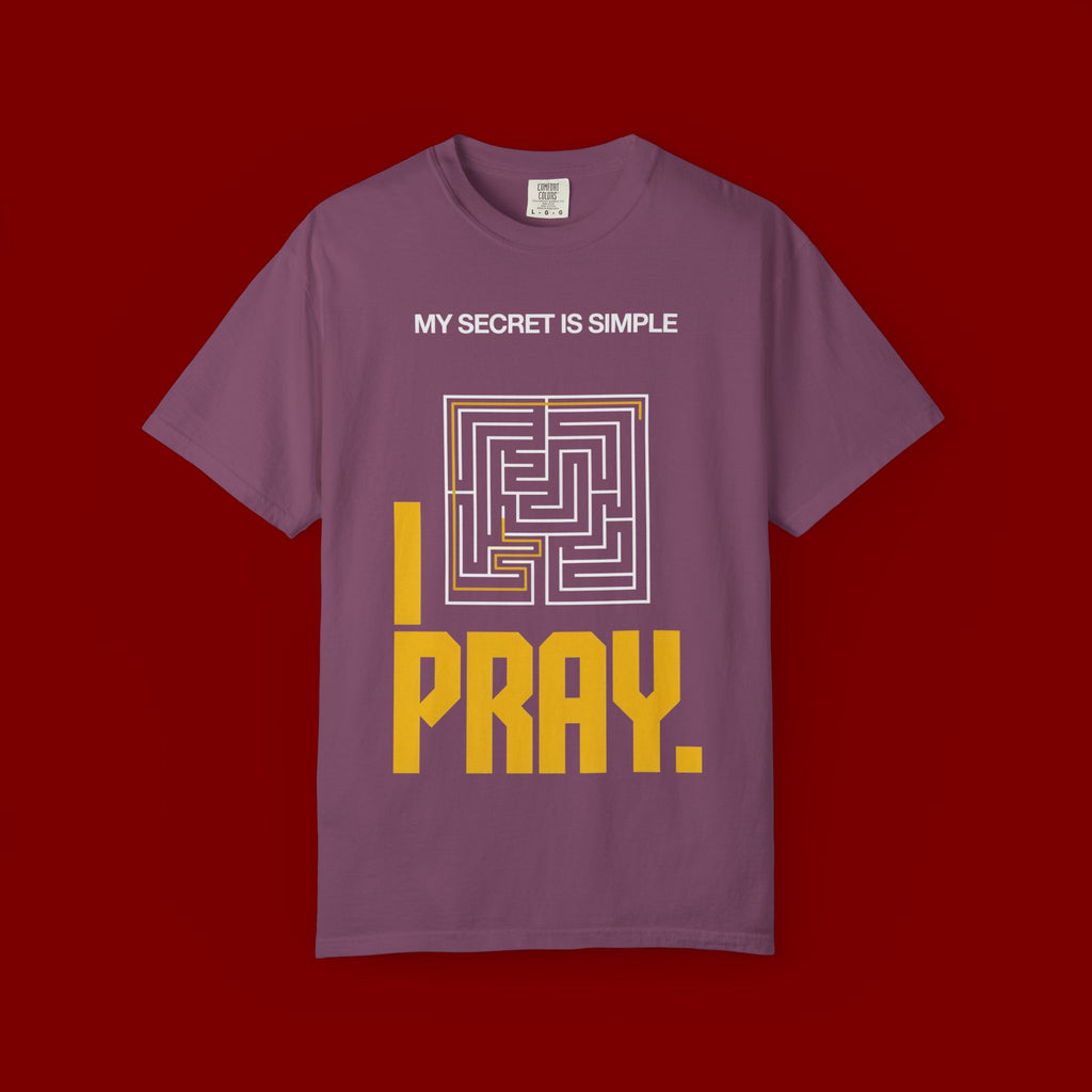 I Pray Maze T-Shirt — "My Secret Is Simple" Christian Faith Tee