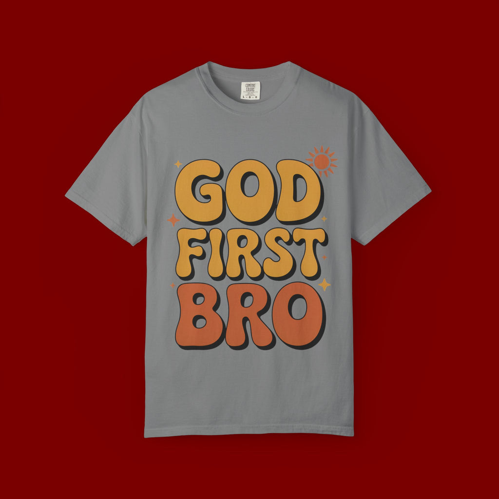 God First Bro T-Shirt — Retro Christian Faith Tee