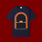 Still Faithful Sunset T-Shirt — Minimal Christian Graphic Tee