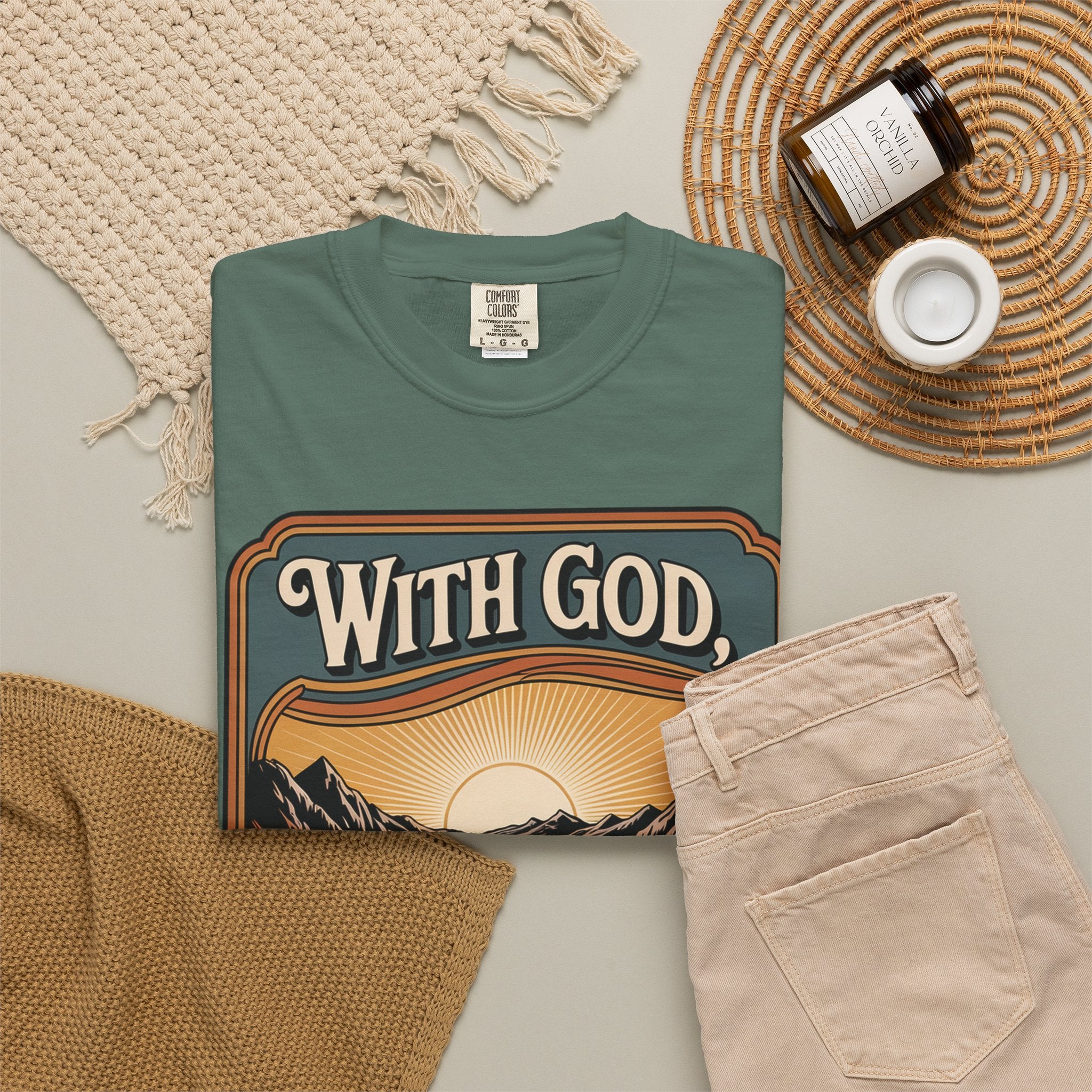 Inspirational Graphic T-Shirt — "With God, Every Hardship Brings Ease"