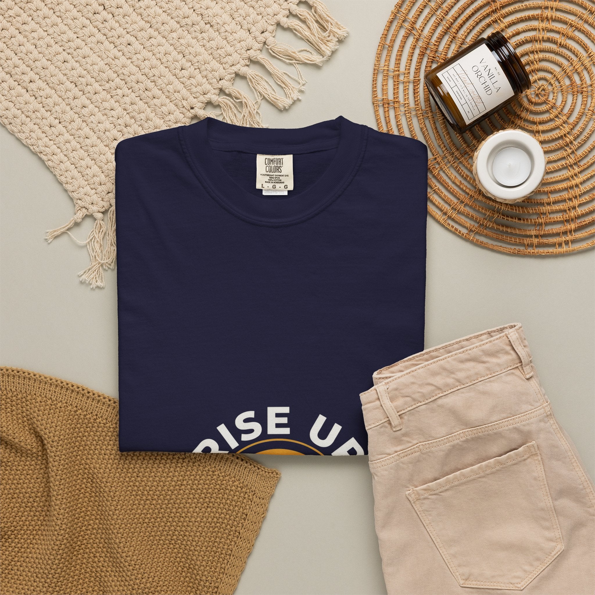 Rise Up and Pray T-Shirt — Spiritual Faith Graphic Tee with Lotus