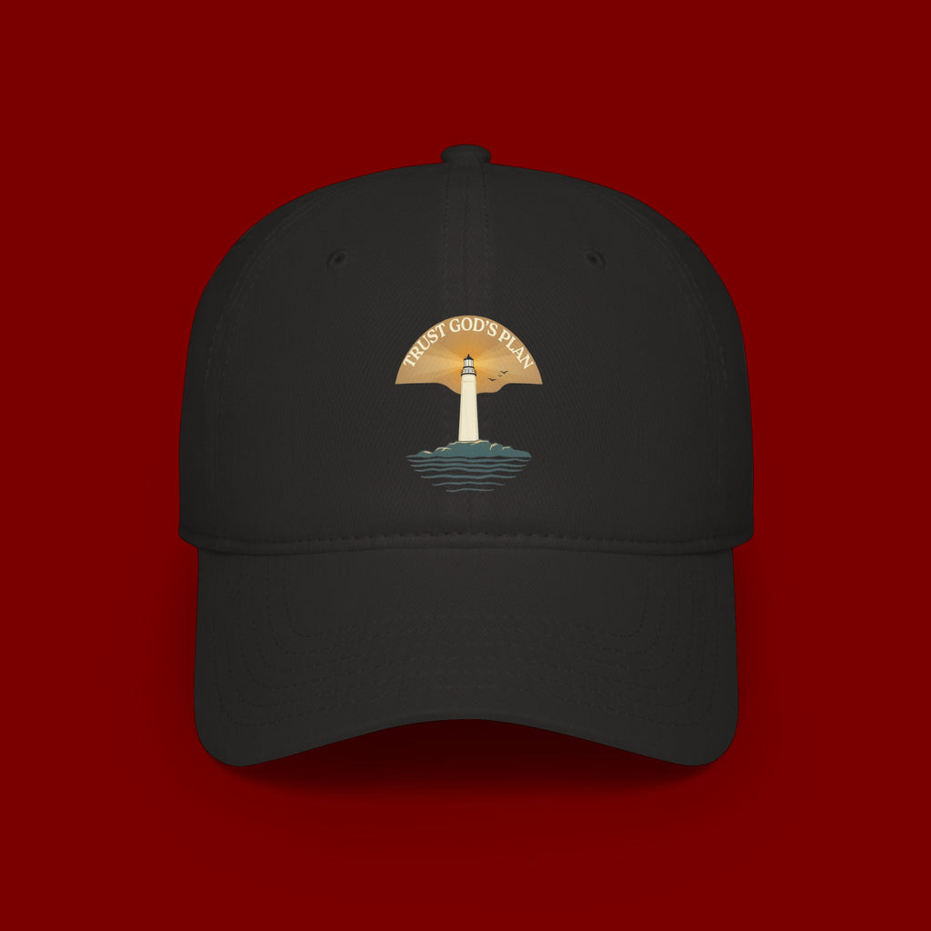 Lighthouse Faith Baseball Cap — "Trust God's Plan" Embroidered Low-Profile Hat