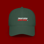 Talk Less Work More Red Low-Profile Baseball Cap