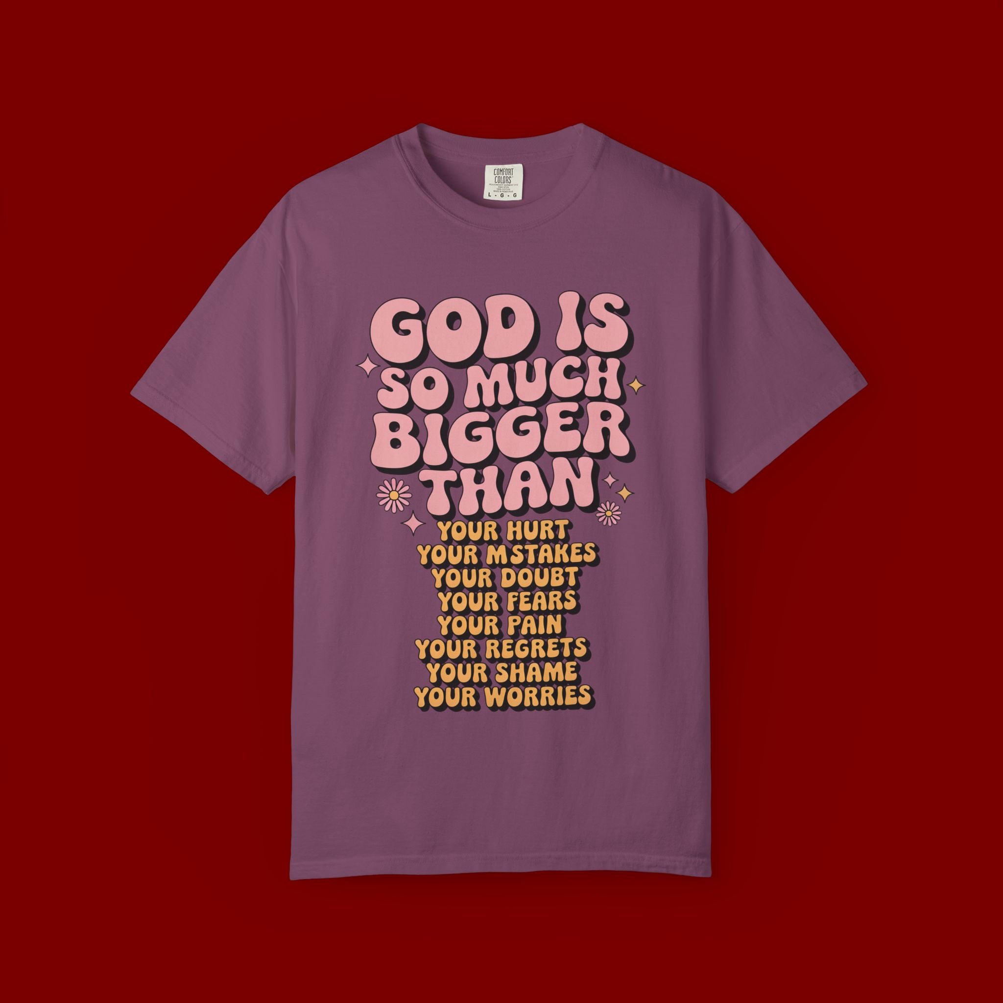 God Is So Much Bigger Tee — Retro Faith Graphic T-Shirt