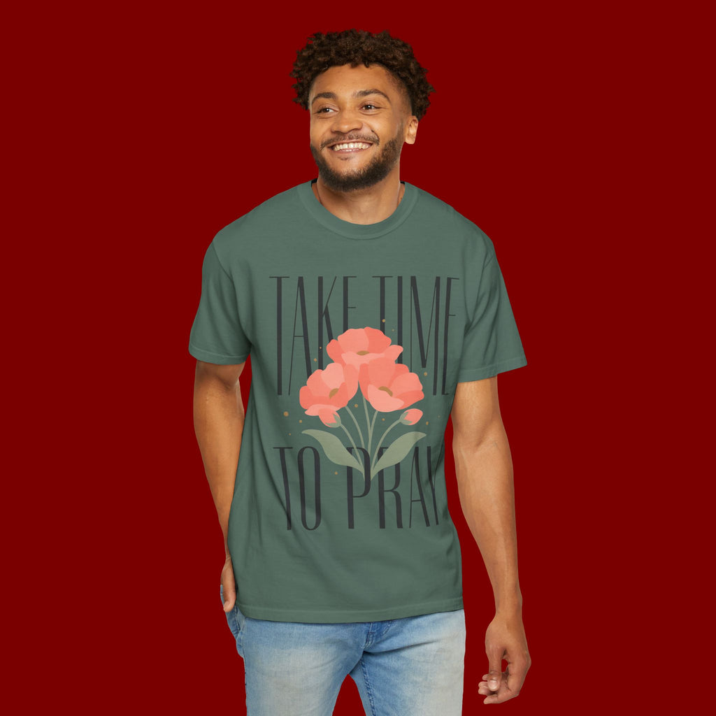 T-Shirt — "Take Time to Pray" Floral Christian Tee