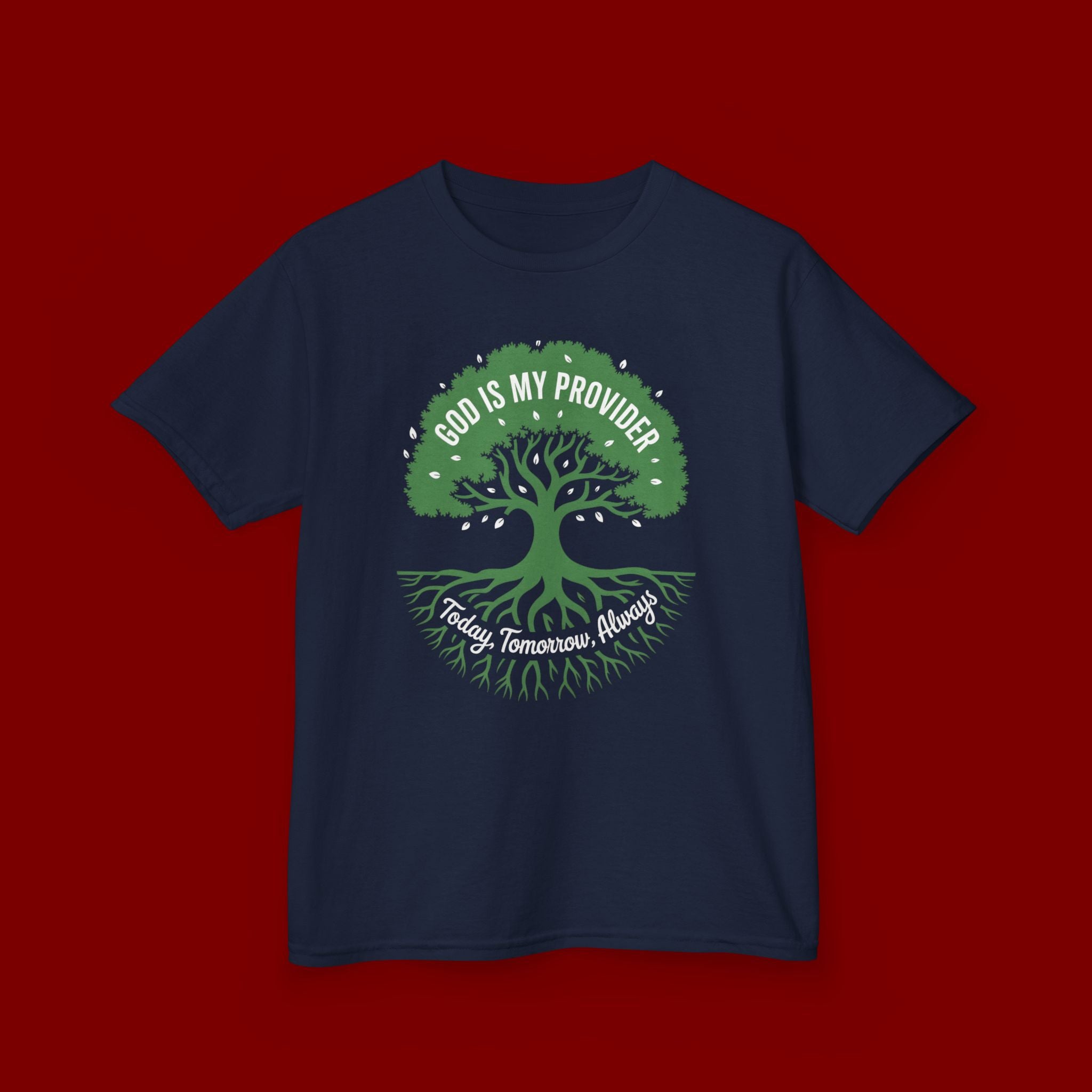Kids Tee — "God Is My Provider" Tree of Faith Christian Shirt