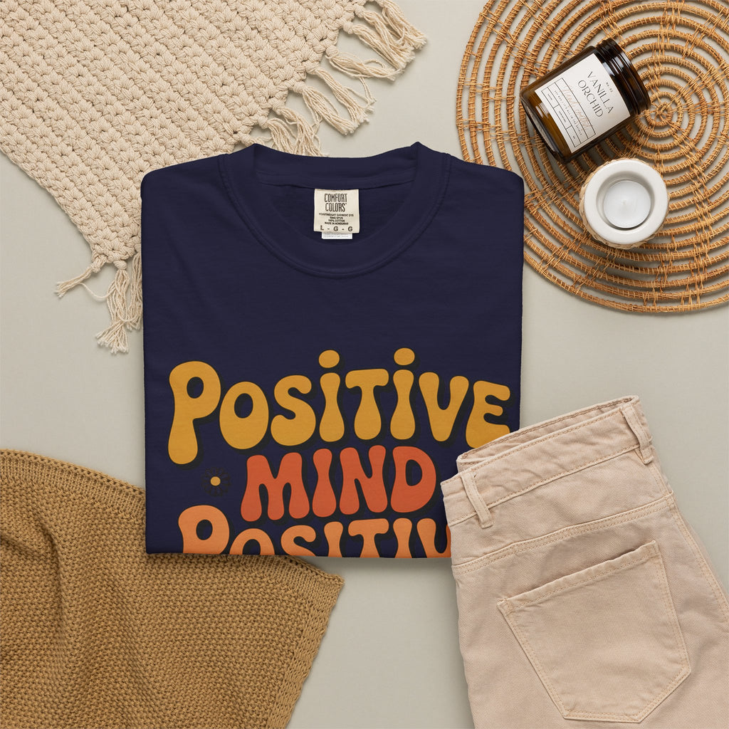 Positive Mind Positive Vibes Positive Life T-Shirt — Retro Daisy Graphic Tee