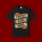 Trust God, Bro T-Shirt — Retro Ribbon Faith Tee