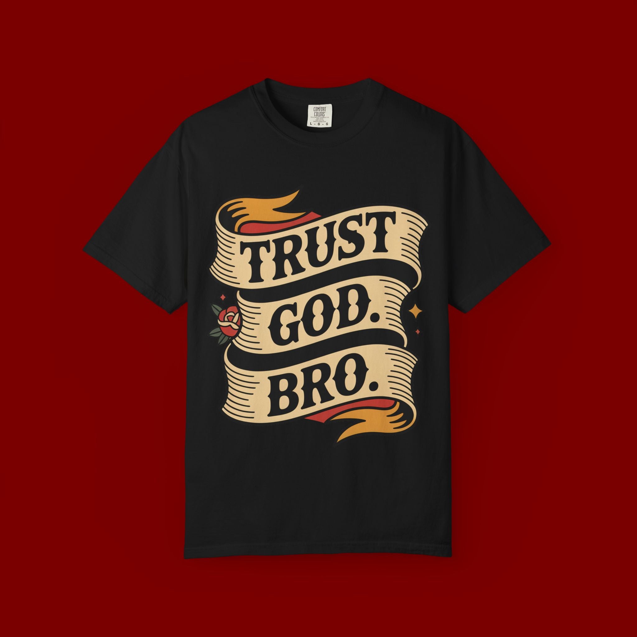 Trust God, Bro T-Shirt — Retro Ribbon Faith Tee