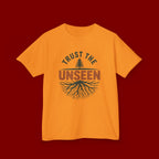 Kids T‑Shirt — "Trust the Unseen" Tree & Roots Inspirational Graphic