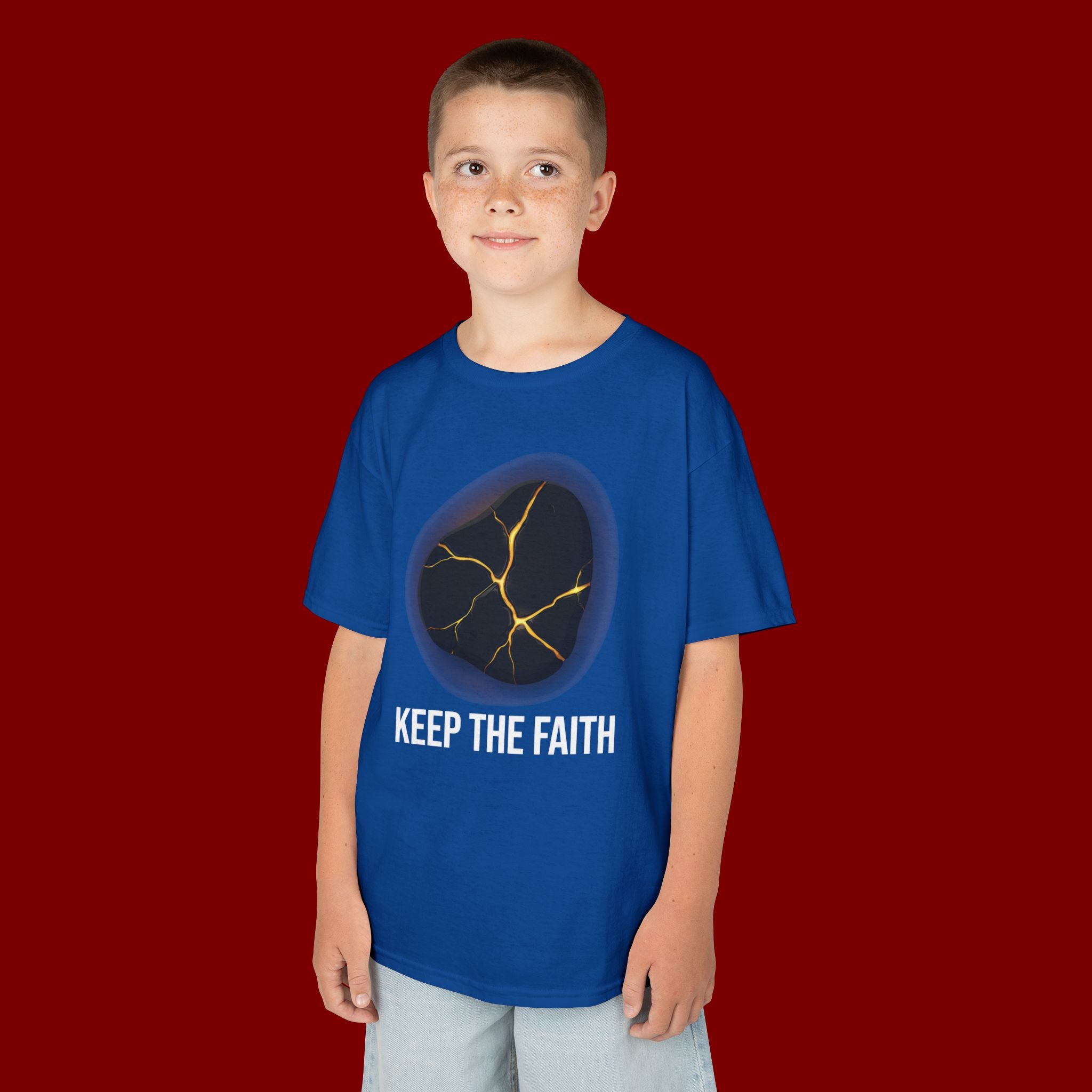 Keep The Faith Kids Tee — Kintsugi Stone Inspirational Children's T-Shirt