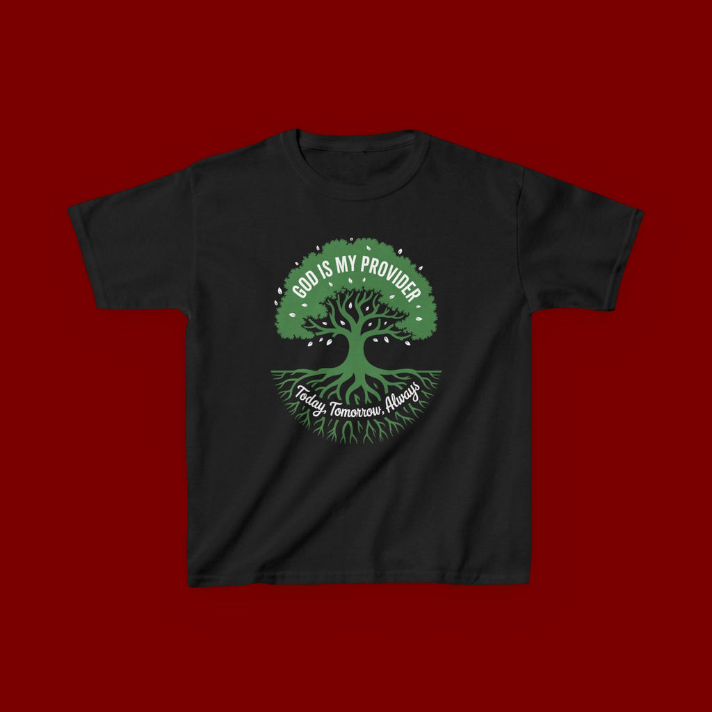 Kids Tee — "God Is My Provider" Tree of Faith Christian Shirt