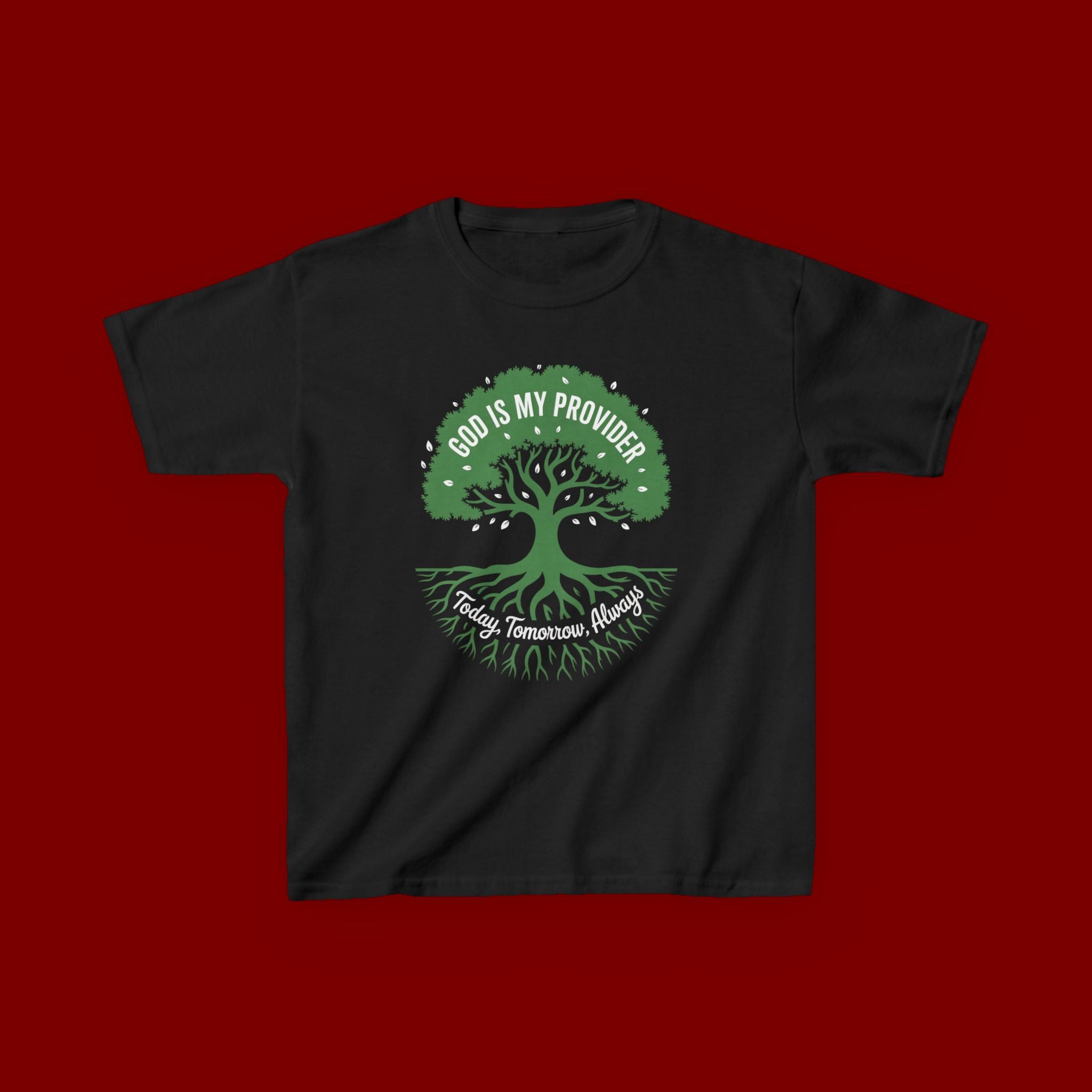 Kids Tee — "God Is My Provider" Tree of Faith Christian Shirt