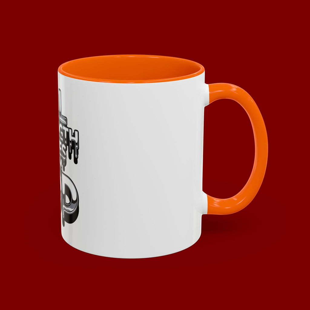 Ceramic Mug — "All Strength Comes From God" Black Accent Coffee Cup (11/15 oz)