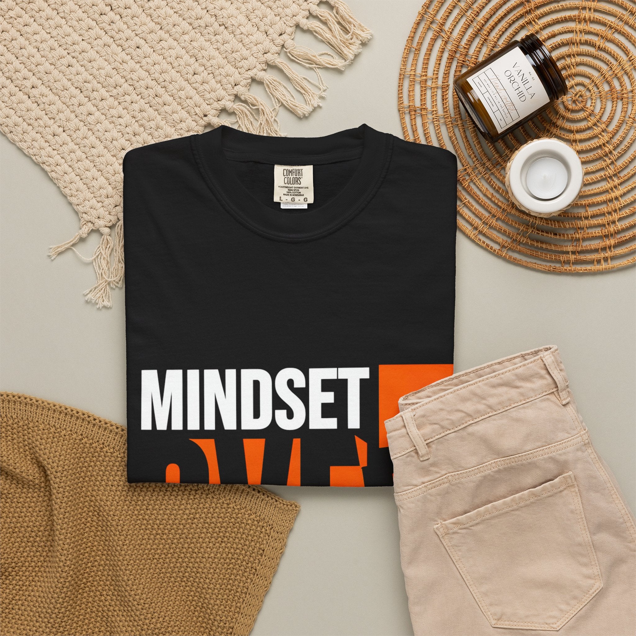 OVER Block Graphic T-Shirt — Bold Orange Minimalist Tee