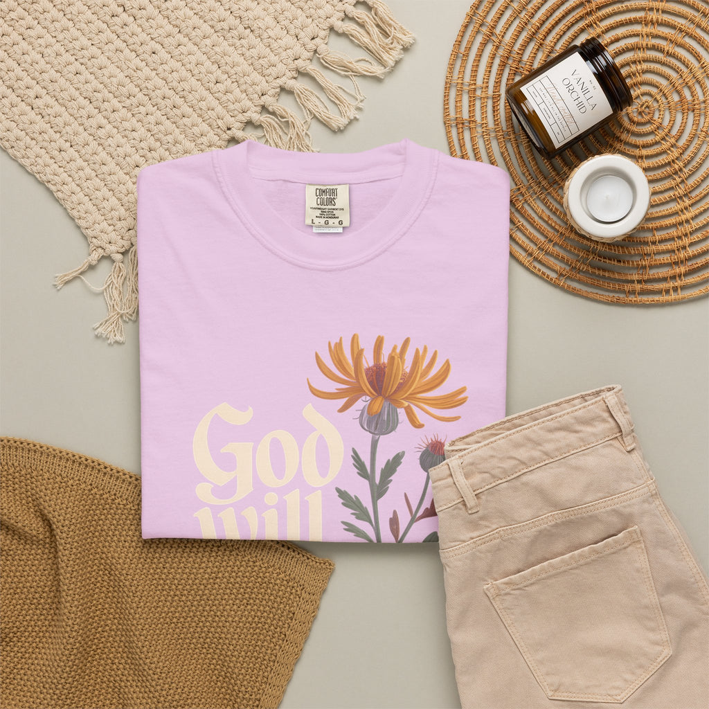 God Will Always Make a Way T-Shirt — Inspirational Floral Christian Tee