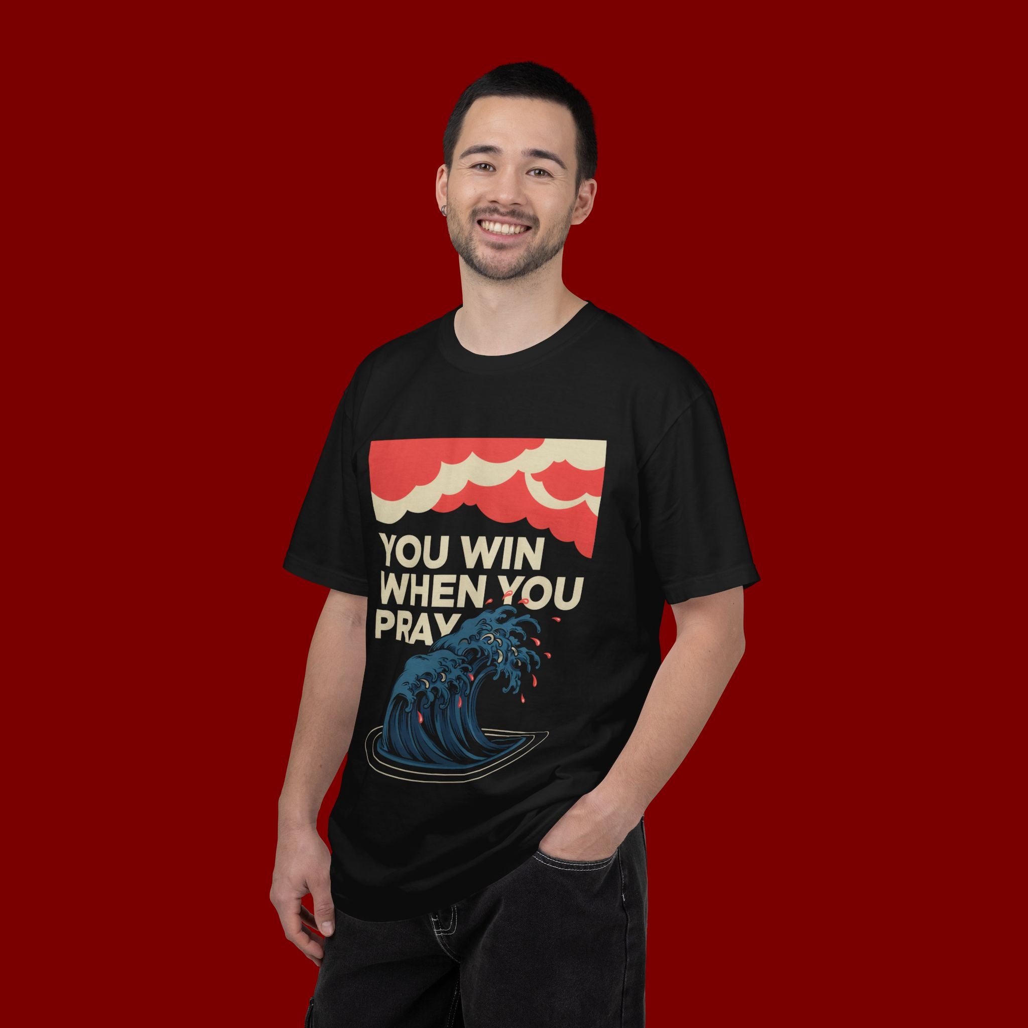 You Win When You Pray T-Shirt — Vintage Wave Faith Tee