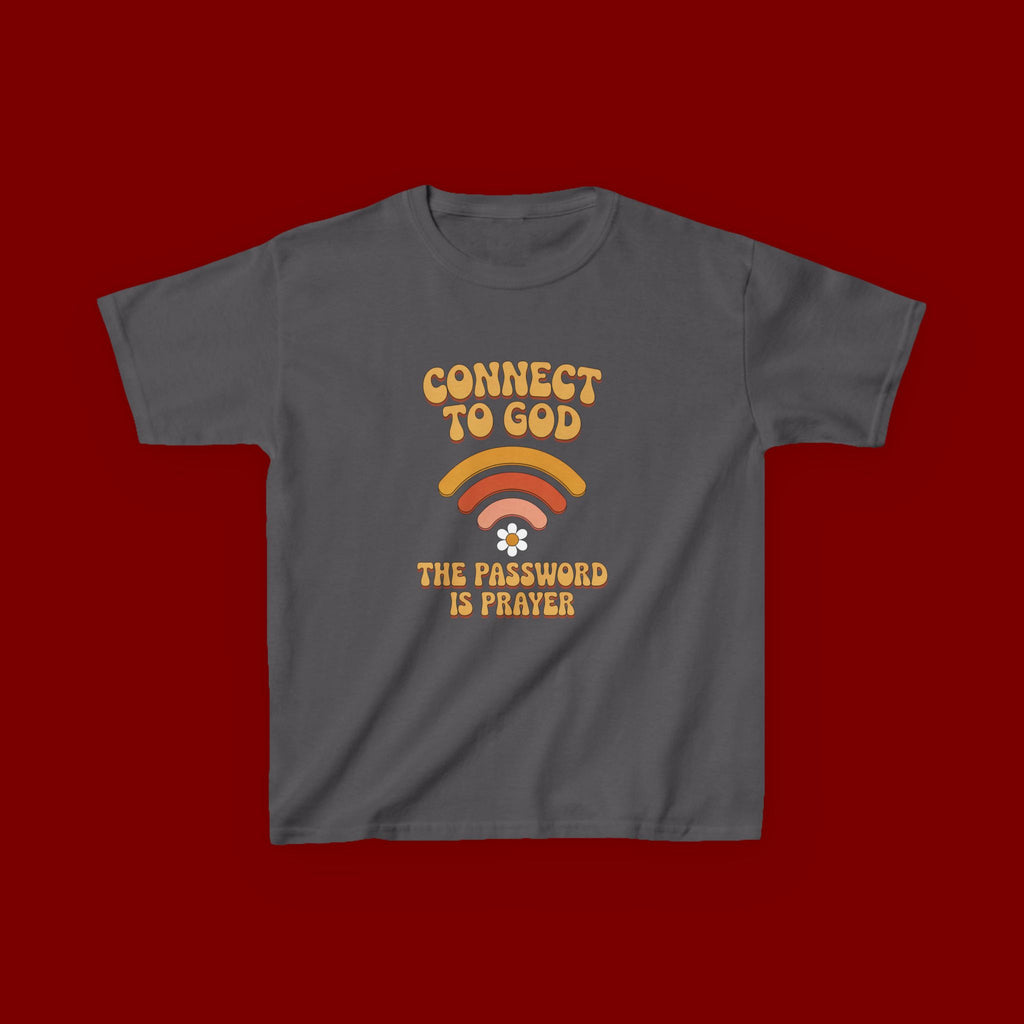 Kids Tee - "Connect to God" WiFi Prayer Graphic Shirt