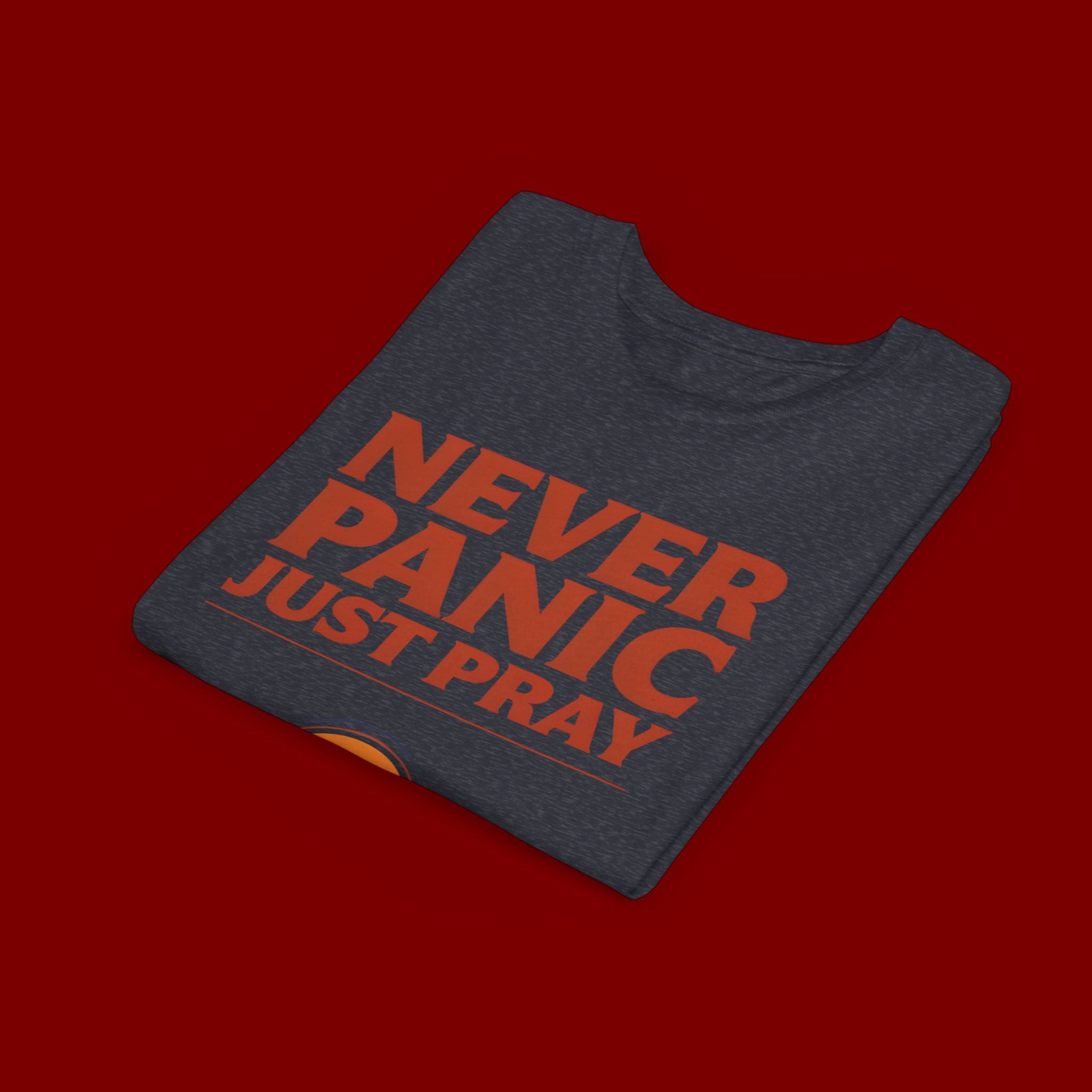 Youth Tee — "Never Panic Just Pray" Retro Sunset Kids T-Shirt