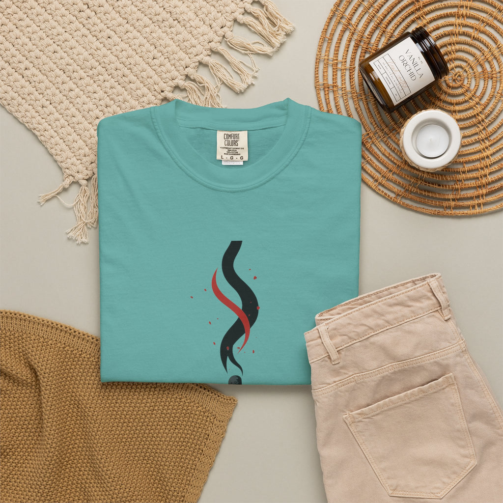 Matchstick Graphic Tee — "Time Never" Minimalist Smoky Design