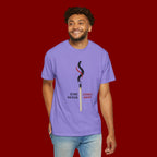 Matchstick Graphic Tee — "Time Never" Minimalist Smoky Design