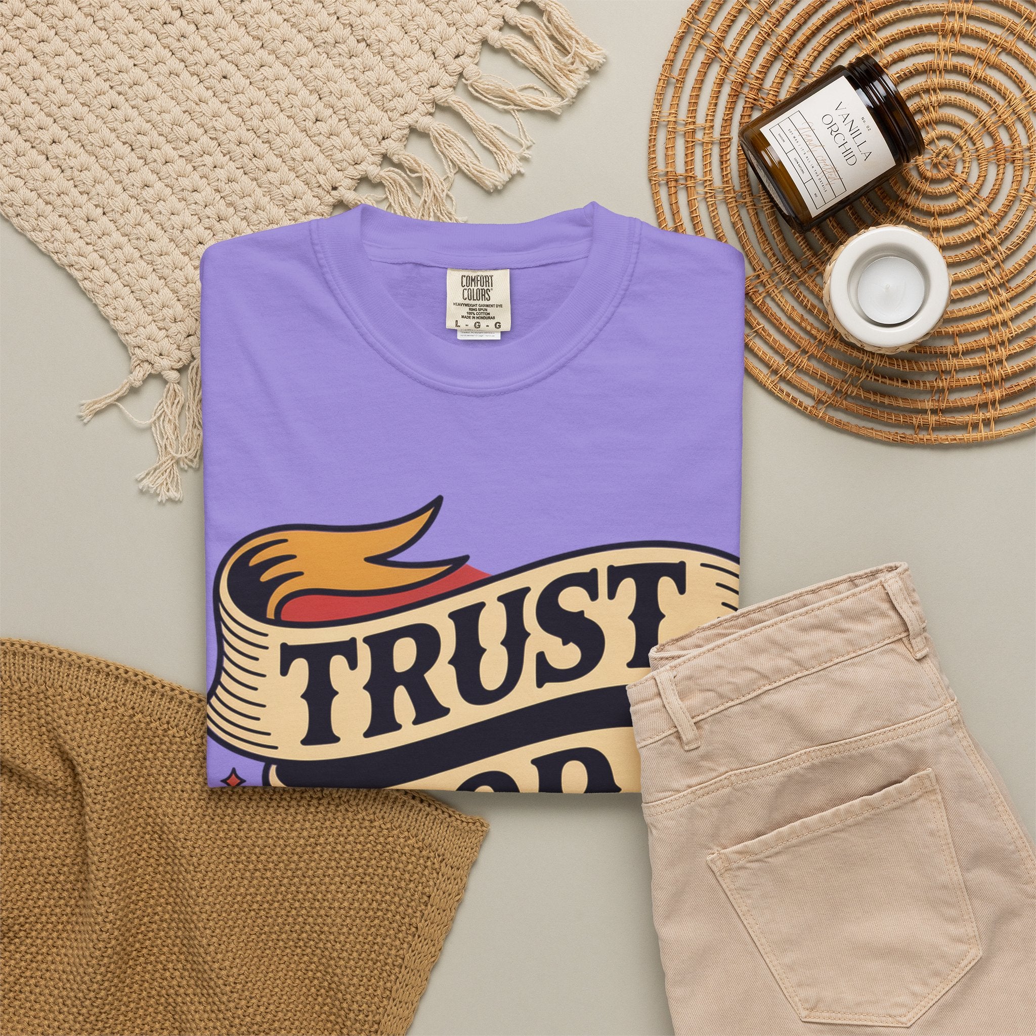 Trust God, Bro T-Shirt — Retro Ribbon Faith Tee
