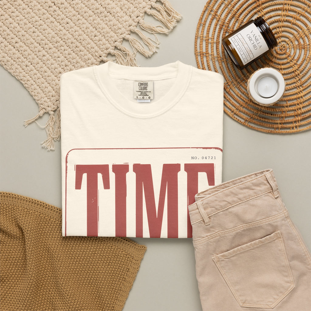 TIME Never Comes Again T-Shirt — Vintage Ticket Graphic Tee