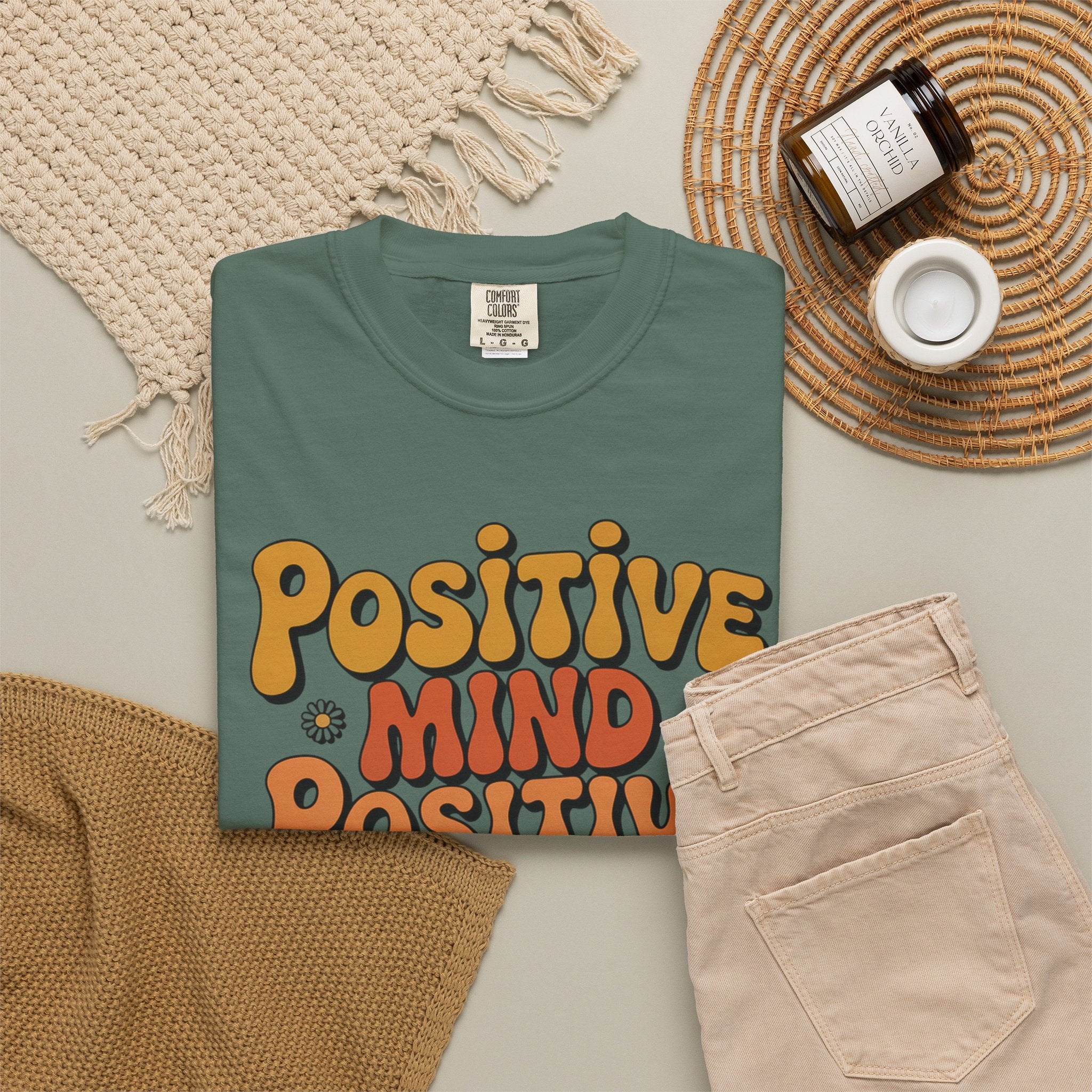 Positive Mind Positive Vibes Positive Life T-Shirt — Retro Daisy Graphic Tee