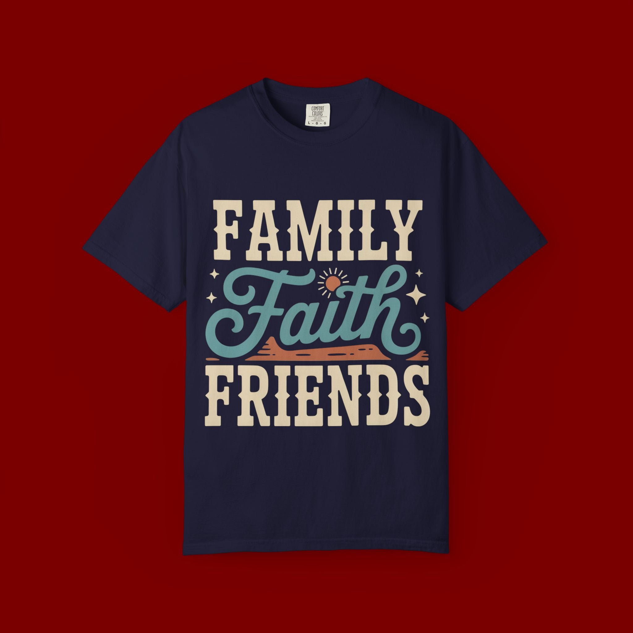 Family Faith Friends T-Shirt — Retro Christian Inspirational Tee
