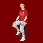 Kids Tee – “You Win When You Pray” Retro Wave Ocean Graphic