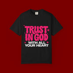 Trust in God T-Shirt — Retro Pink Faith Graphic Tee