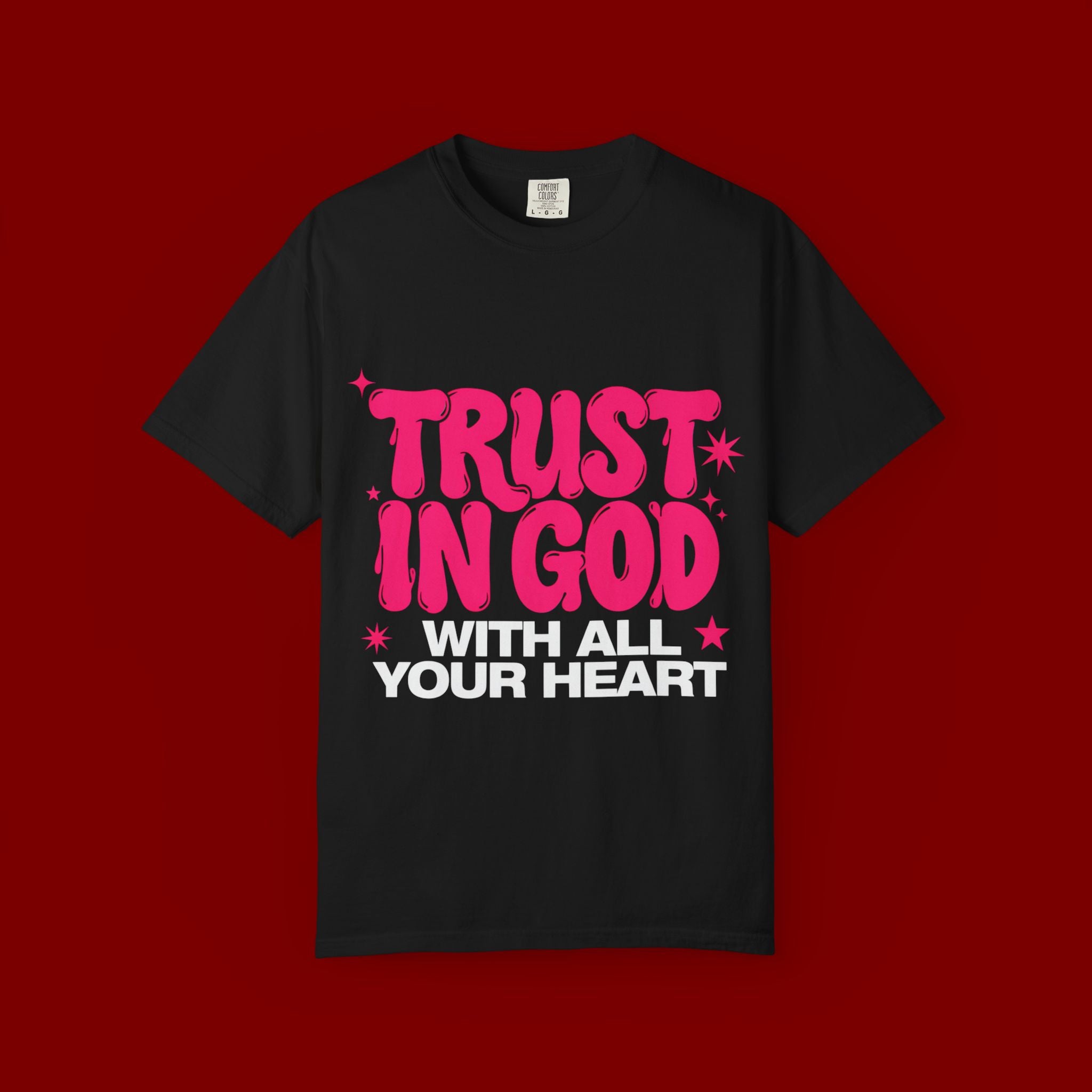 Trust in God T-Shirt — Retro Pink Faith Graphic Tee