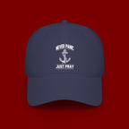 Never Panic Just Pray Anchor Baseball Cap — Faith-Inspired Low Profile Hat