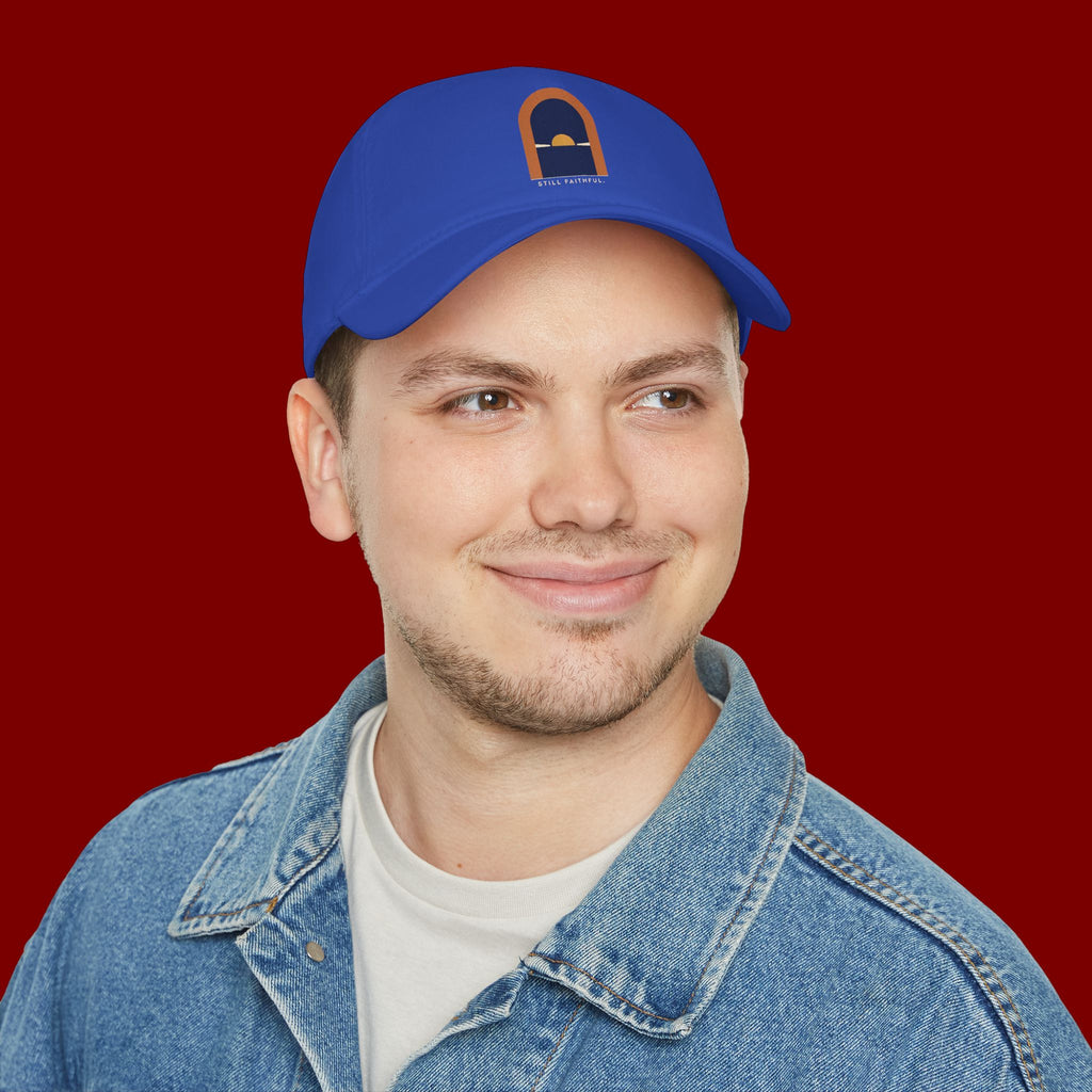 Lighthouse Sunset Cap — "Trust God" Embroidered Low Profile Baseball Hat