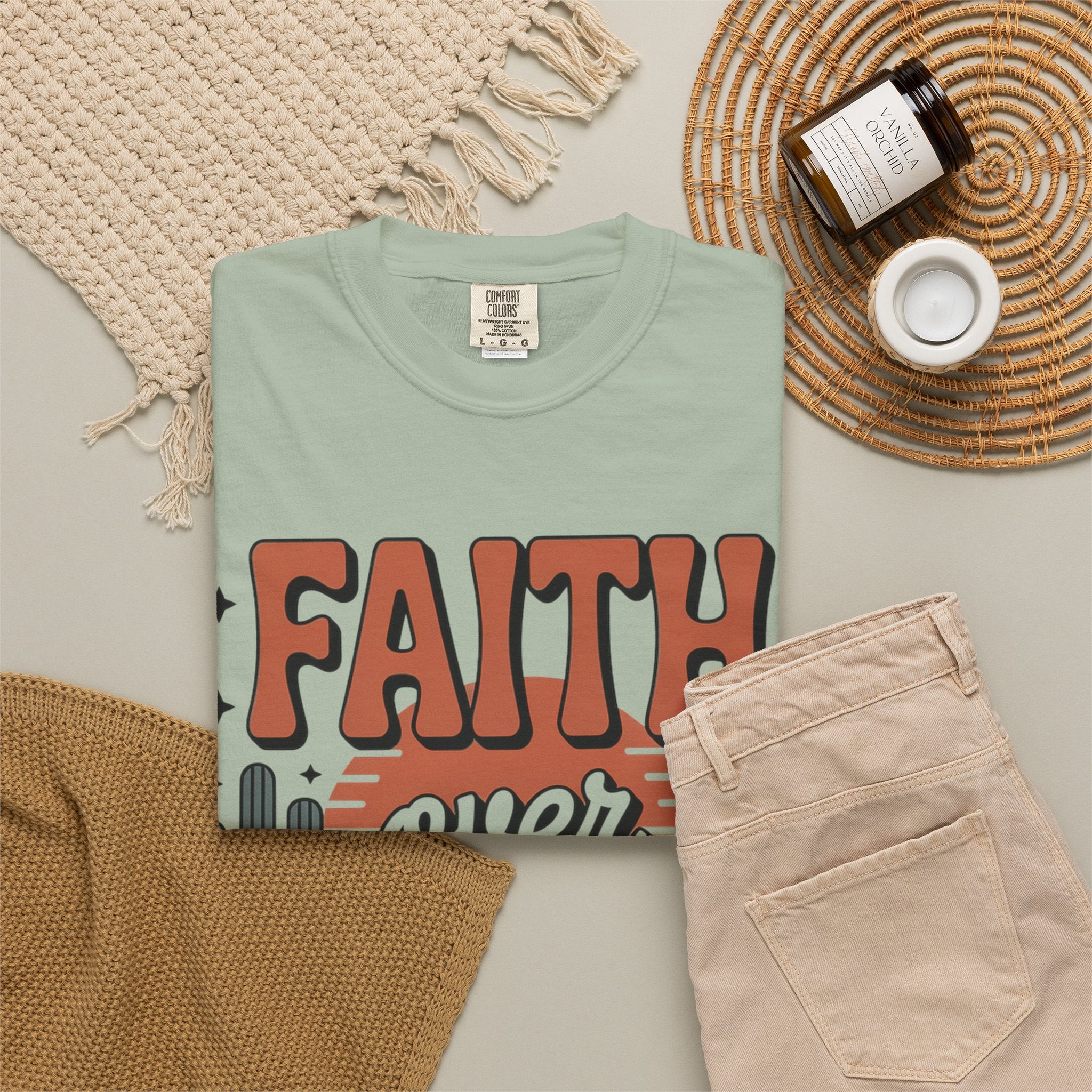 Faith Over Fear T-Shirt — Christian Inspirational Desert Graphic