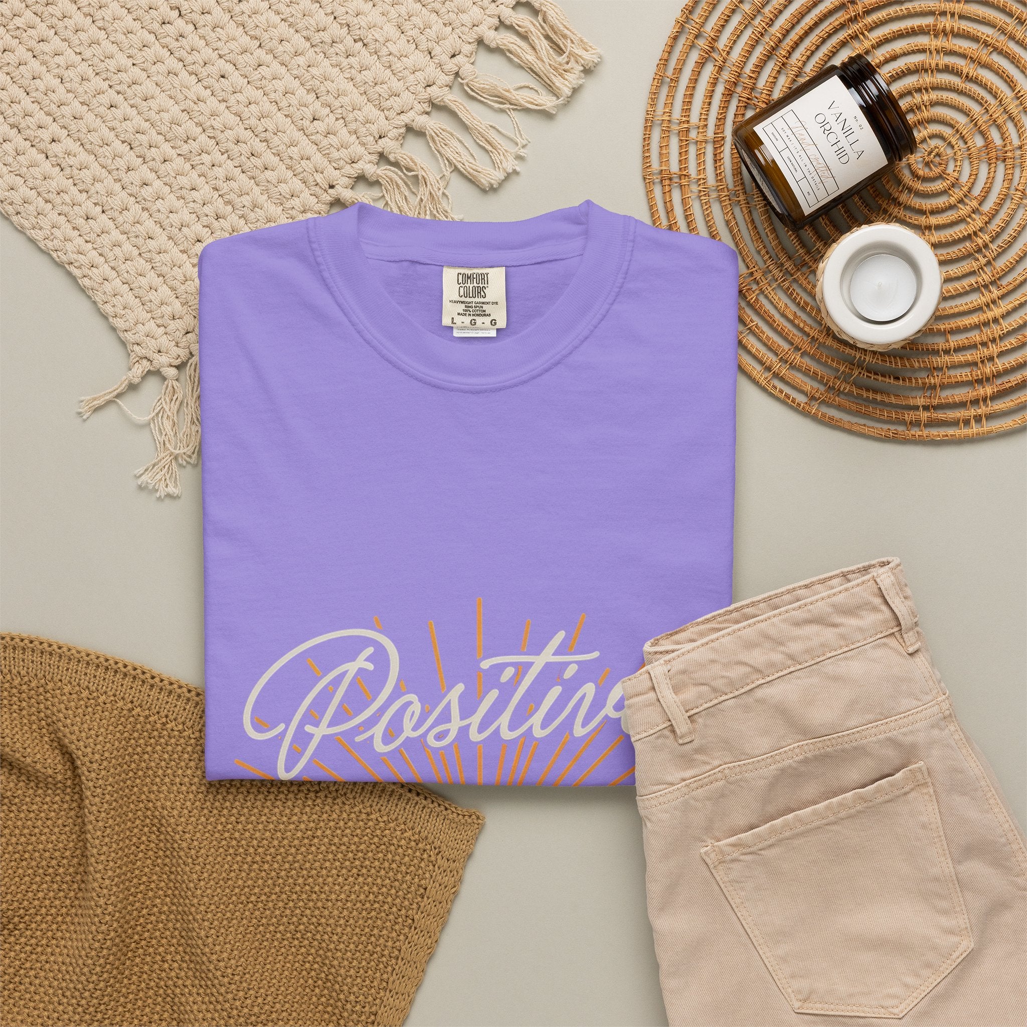 Positive Sunset T-Shirt — "Positive" Mind • Vibes • Life Motivational Tee