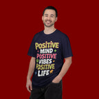 Positive Mind Positive Vibes Positive Life T-Shirt — Retro Smile Graphic Tee