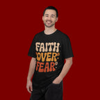 Faith Over Fear T‑Shirt — Retro Floral Inspirational Tee