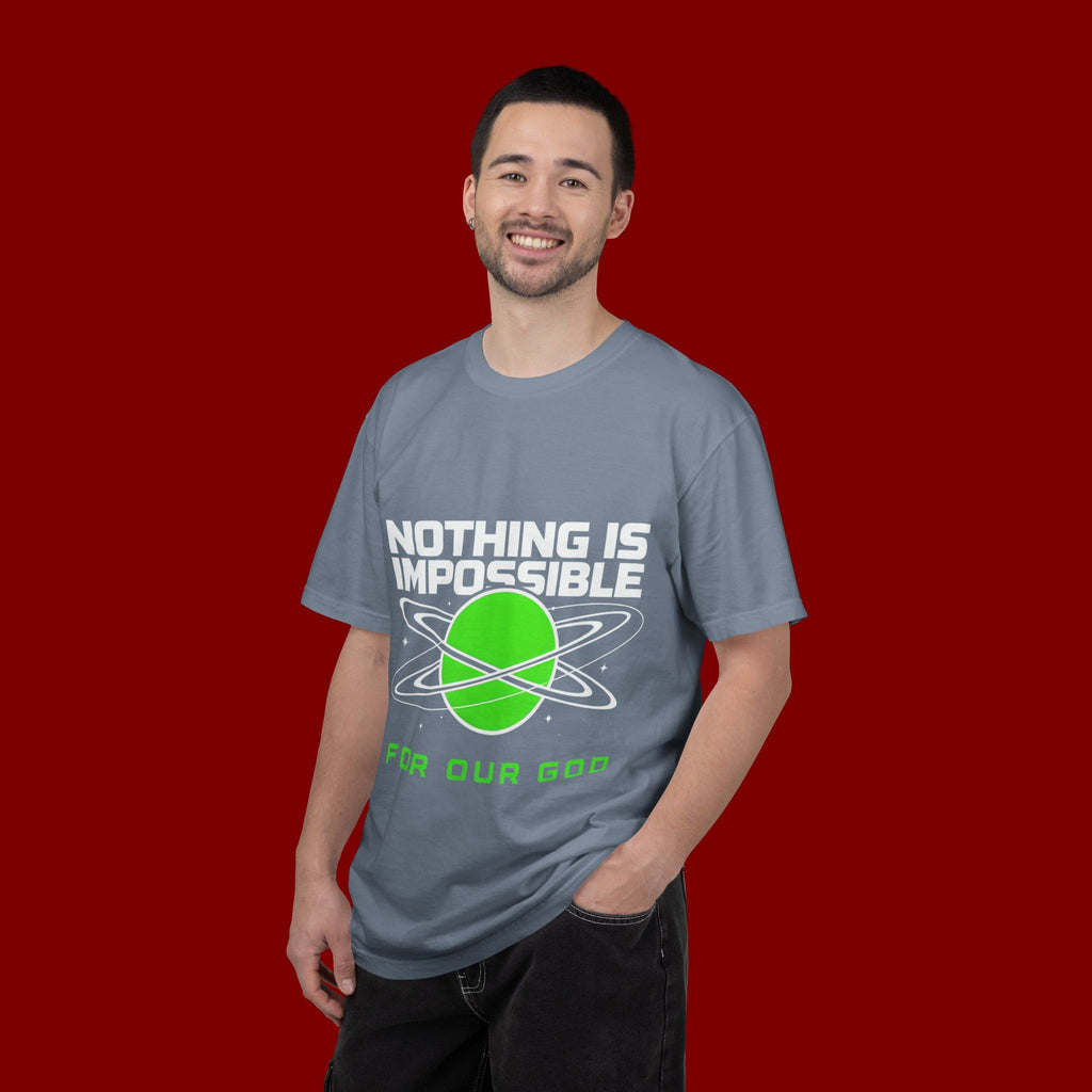 Nothing Is Impossible Christian T-Shirt — 'For Our God' Space Graphic