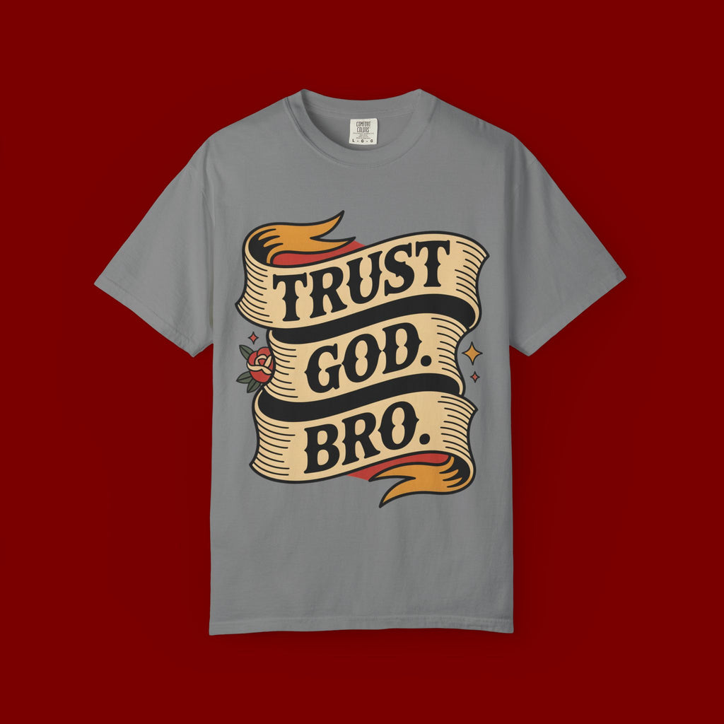 Trust God, Bro T-Shirt — Retro Ribbon Faith Tee