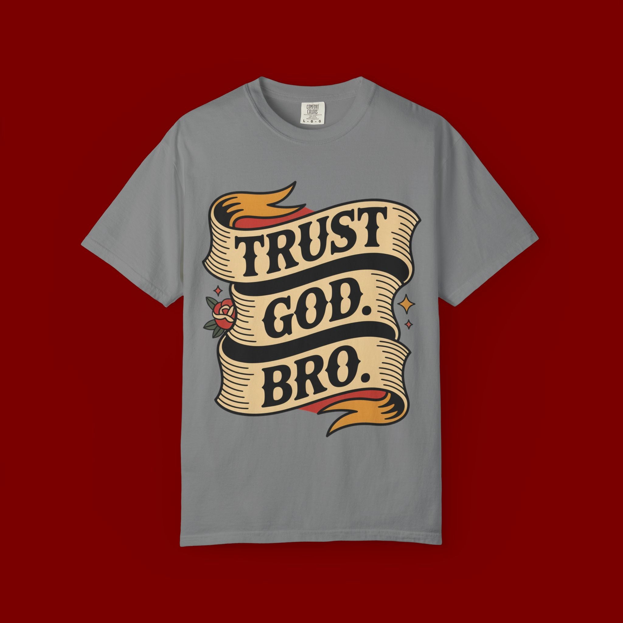 Trust God, Bro T-Shirt — Retro Ribbon Faith Tee