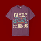 Family Faith Friends T-Shirt — Retro Christian Inspirational Tee