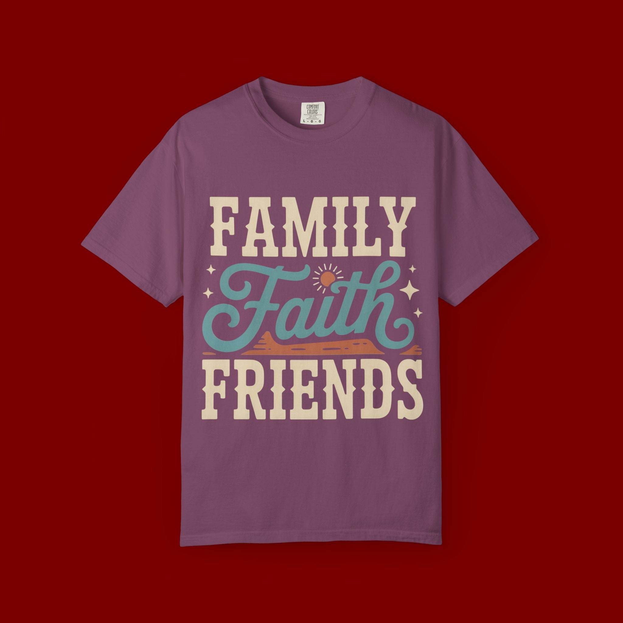Family Faith Friends T-Shirt — Retro Christian Inspirational Tee
