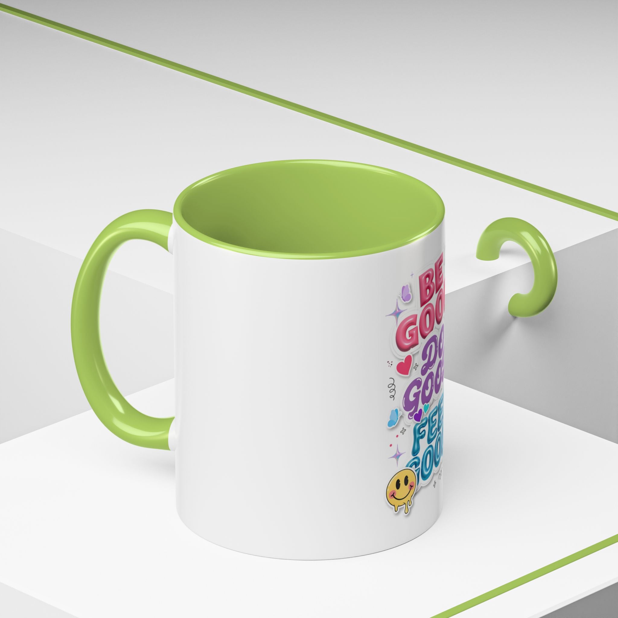 Be Good. Do Good. Feel Good. Accent Coffee Mug — Inspirational Positive Vibes Ceramic Mug (11/15 oz)