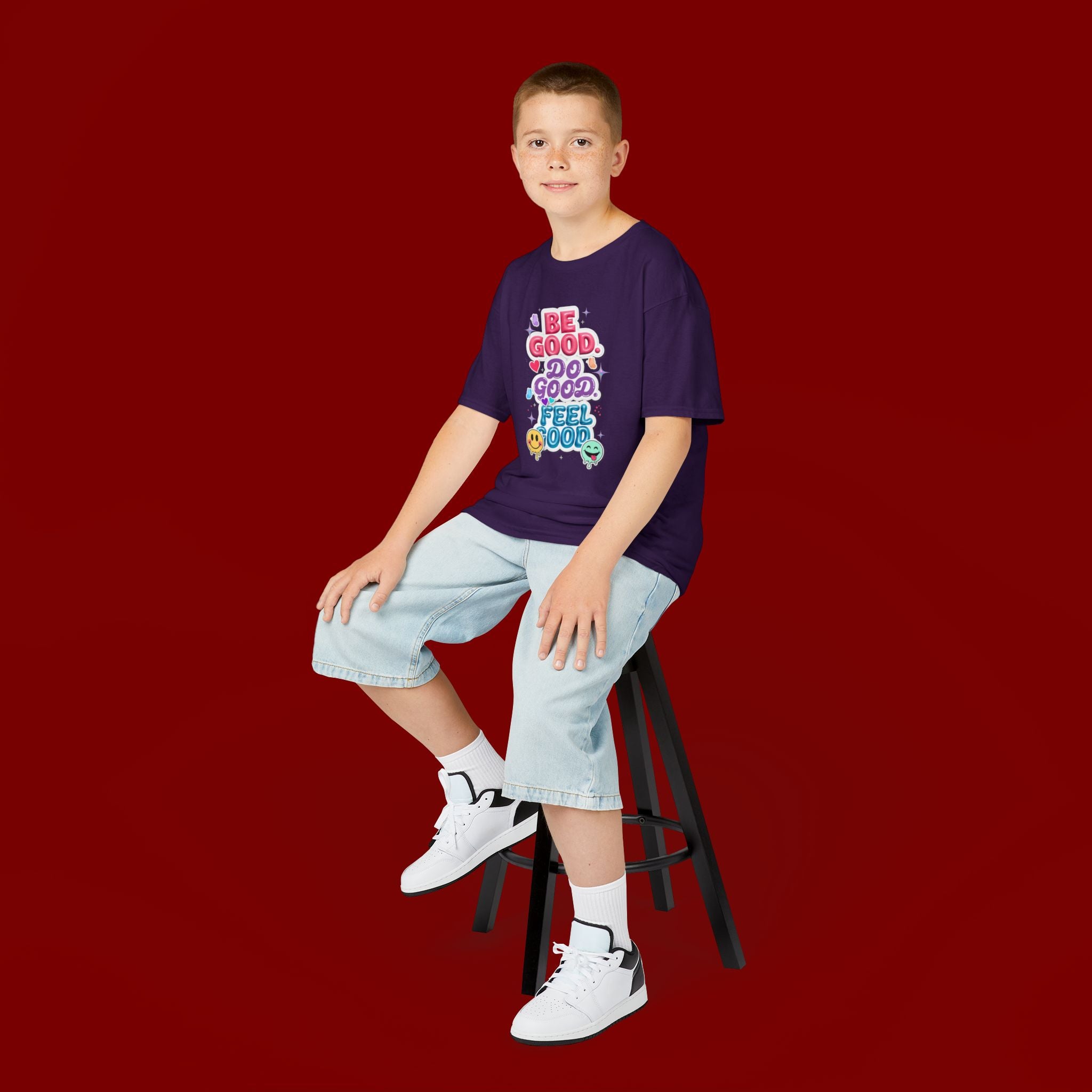 Kids Tee — "Be Good, Do Good, Feel Good" Positive Message Shirt