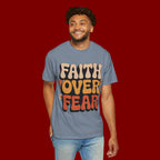 Faith Over Fear T‑Shirt — Retro Floral Inspirational Tee
