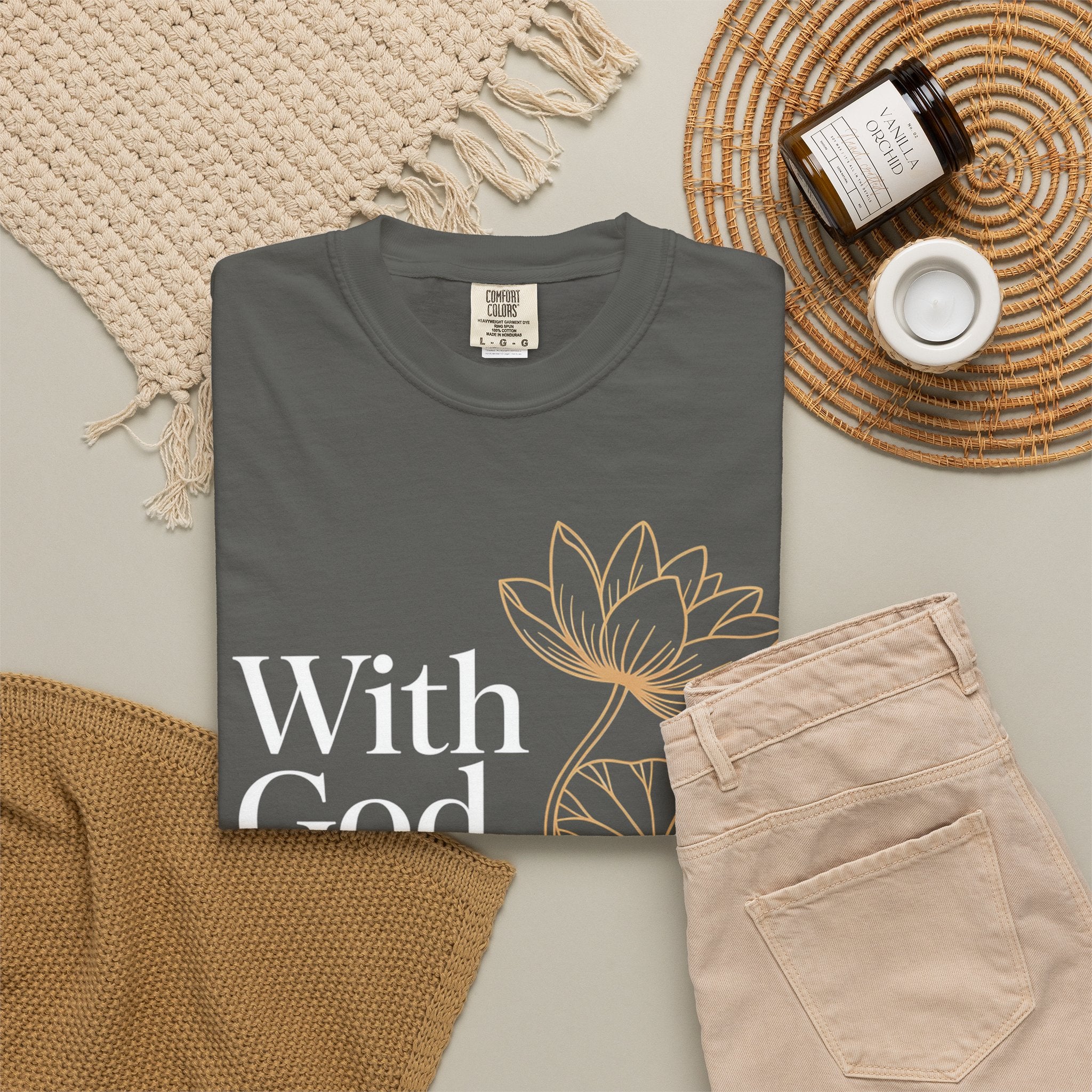 Faith T-Shirt — "With God, every hardship brings ease" Inspirational Christian Tee