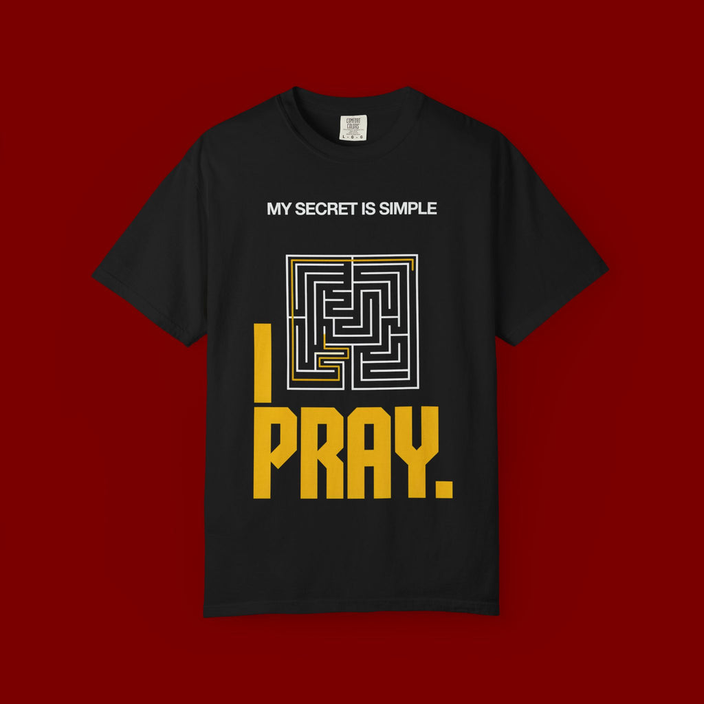 I Pray Maze T-Shirt — "My Secret Is Simple" Christian Faith Tee